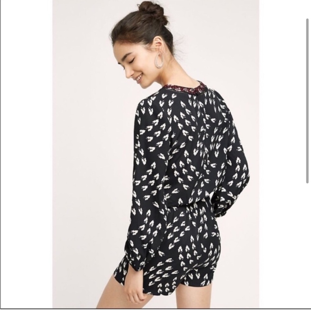 Anthropologie Black and White Patterned Romper - Picture 2 of 14